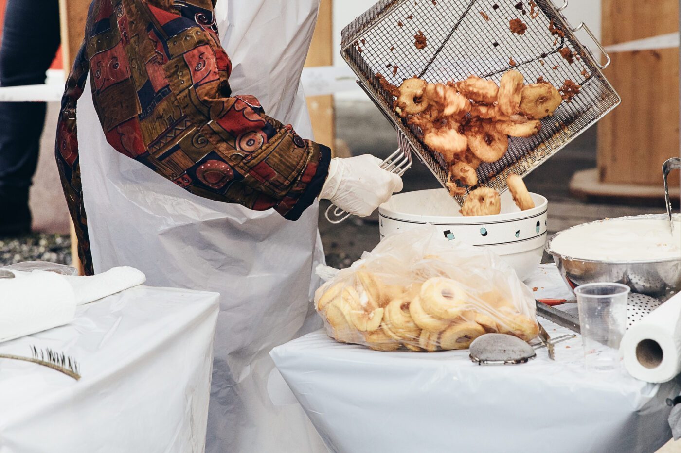 Apfelringe mit Vanillesauce